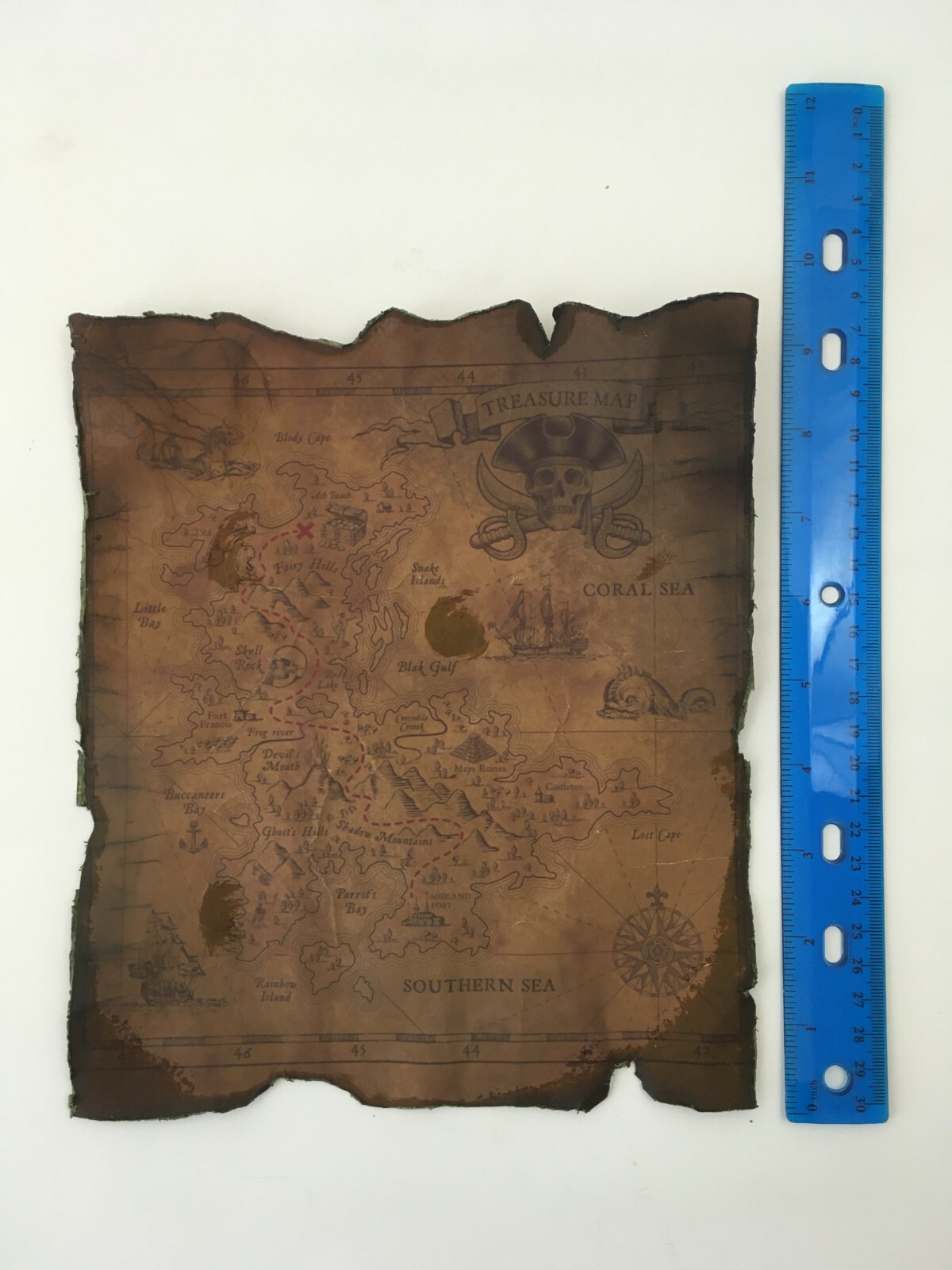 Pirate Treasure Map Pirates Gold Aged Reproduction Replica Art Poster Print