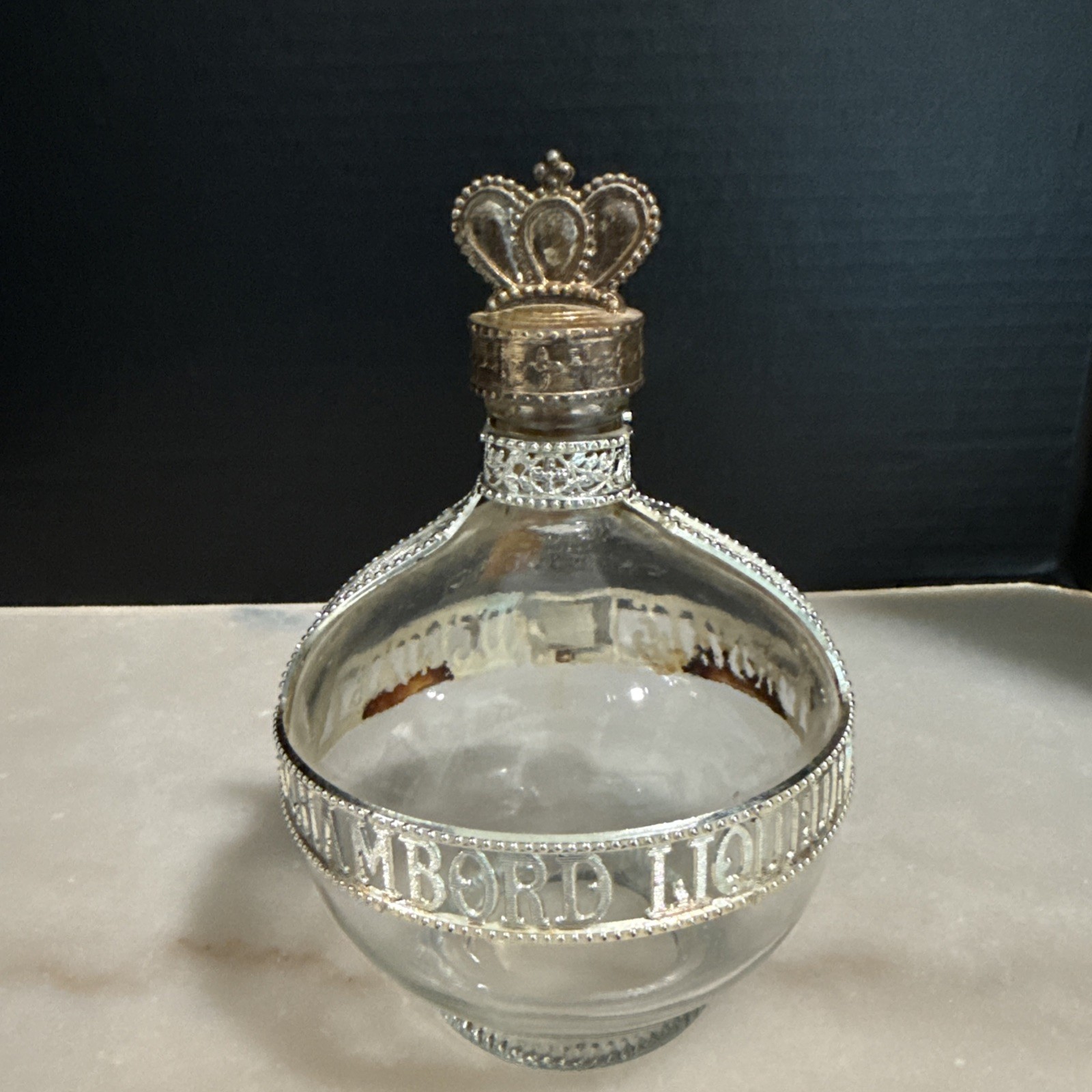 Vintage Empty Royale Deluxe Chambord Liqueur Decanter Bottle Crown 750 ml