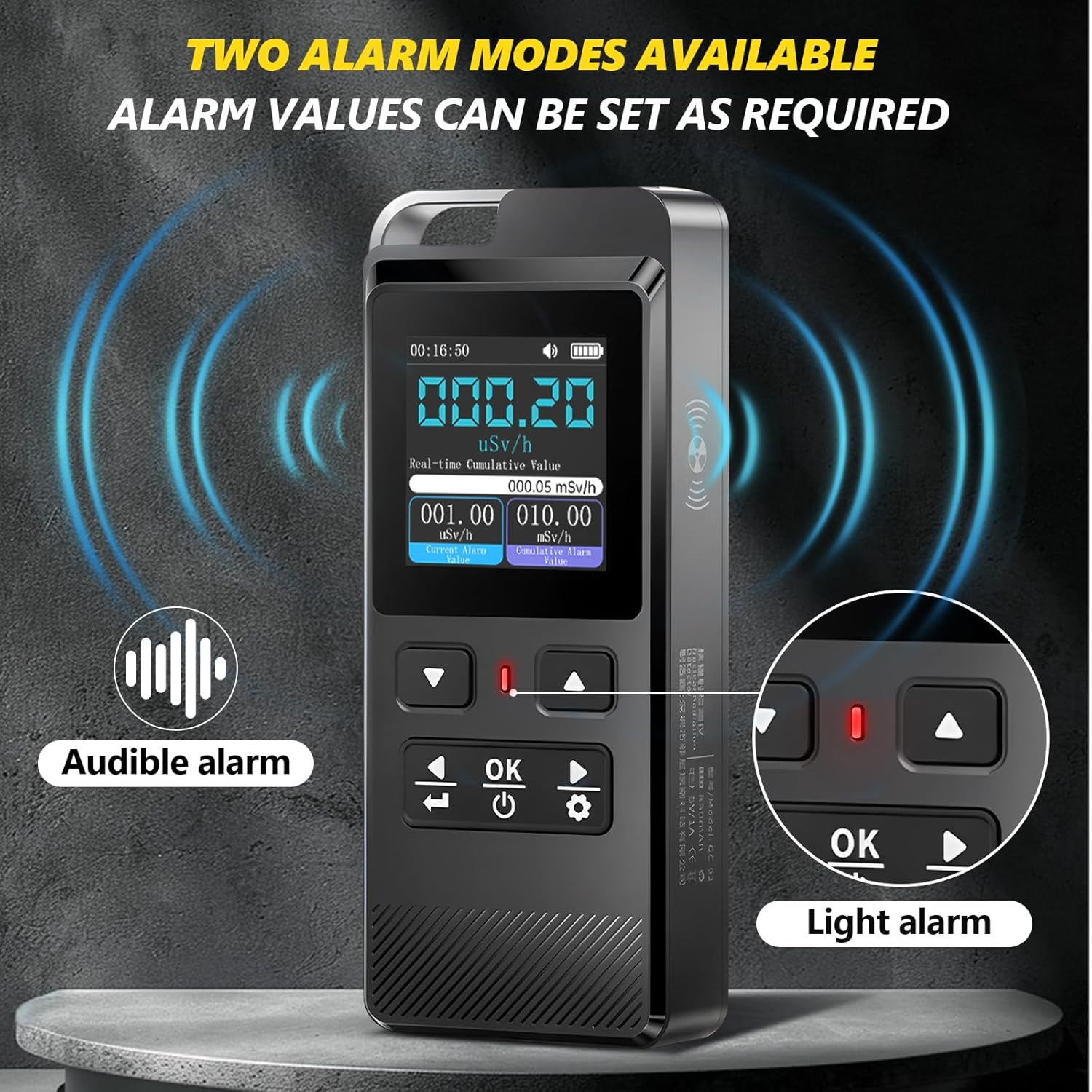 Portable Geiger Counter & Radiation Detector with IPS Display & USB Rechargeable