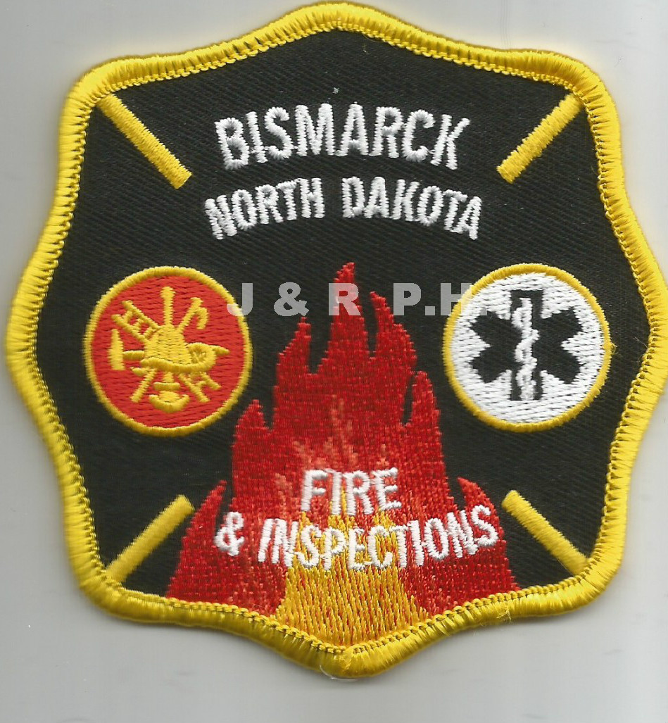 Bismarck  Fire & Inspections, North Dakota  (3.5" x 3.5" size)  fire patch