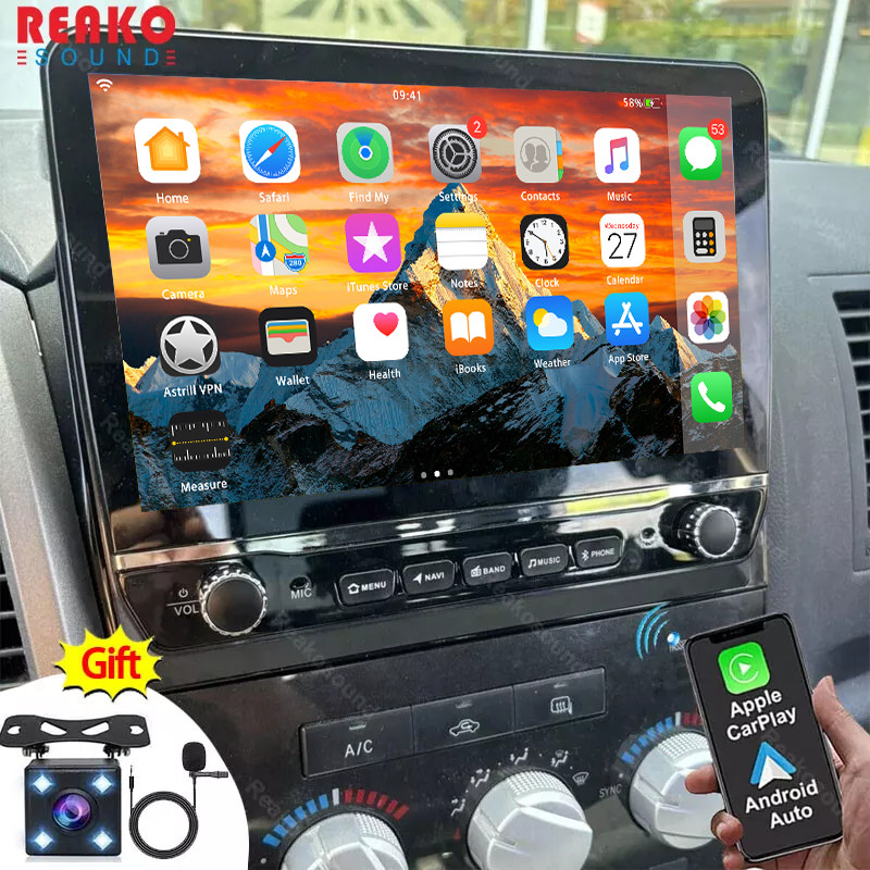 CarPlay For Toyota Tundra 07-13 Sequoia 08-18 Android 13 Car Stereo Radio 2+64GB
