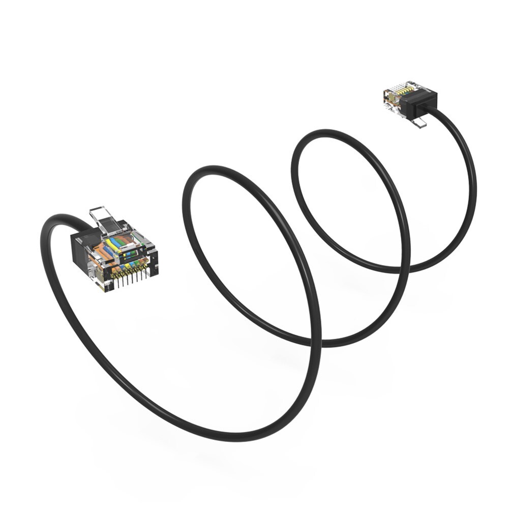 4FT Cat6A RJ45 Network LAN Ethernet UTP Patch Cable Super Slim Cord 32AWG Black