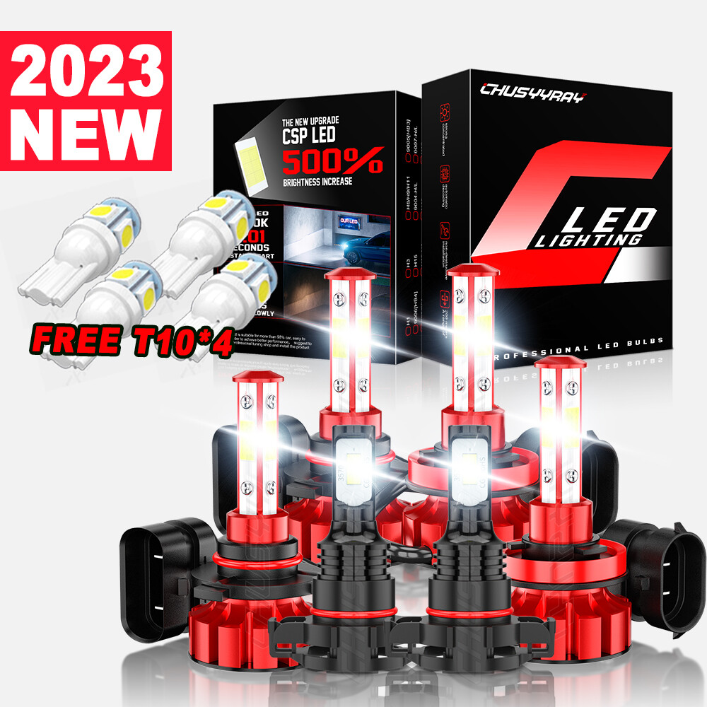 For Chevy Suburban Tahoe 2007-2014 - 6x LED Headlight+Fog Light Bulbs Combo Kit