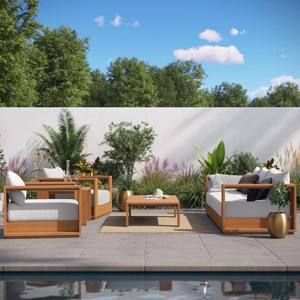 Tahoe 5-Piece Outdoor Patio Acacia Wood Furniture Set