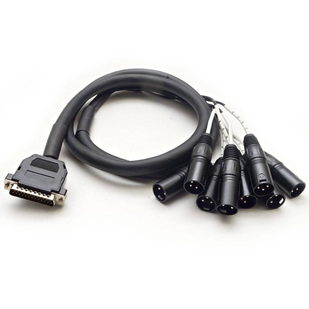 DB25 to 8 Channel XLR Male Cable 5ft