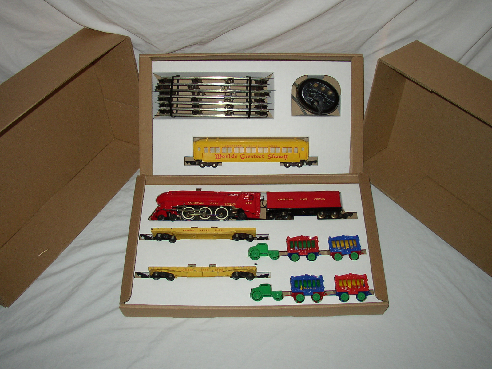 AMERICAN FLYER CUSTOM DIECUT CIRCUS SET BOX NO TRAINS( BOX ONLY)