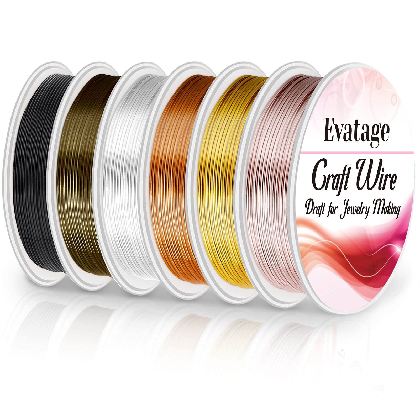 18 Gauge Wire for Jewelry Making, 6 Rolls Jewelry Craft Wire Tarnish Resistan...
