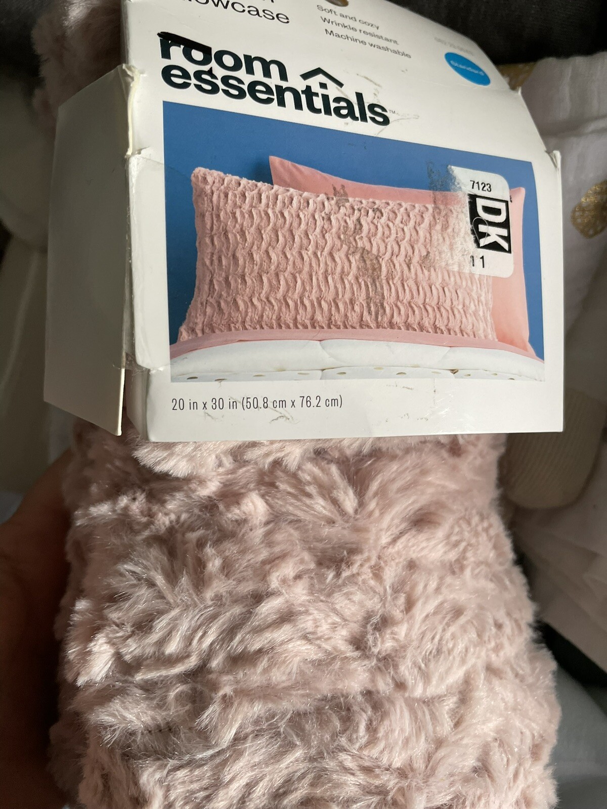 Plush Standard Pillowcase Pillow Cover - Room Essentials Pink Faux Fur