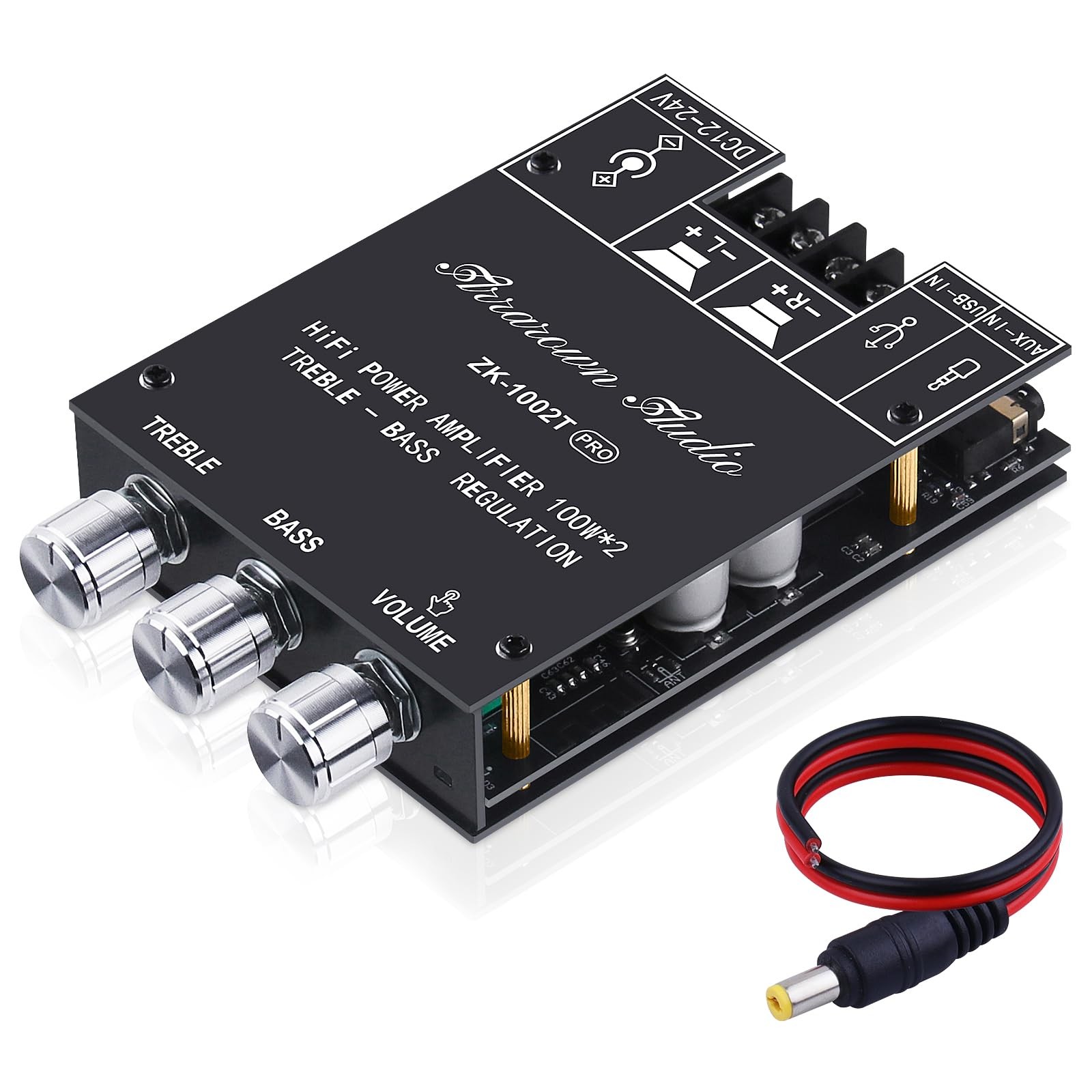 ZK-1002T PRO 2.0 Channel Bluetooth 5.0 Amplifier Board 200W HiFi Subwoofer