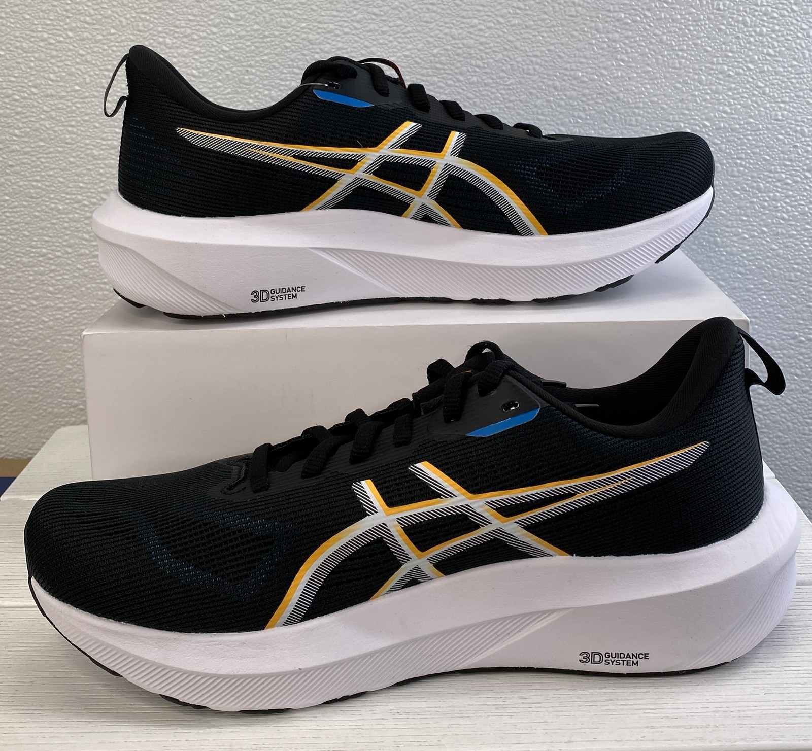 Asics GT-1000 14 Men's Size 10.5 Extra Wide Black/Yamabuki Mesh Running Sneakers