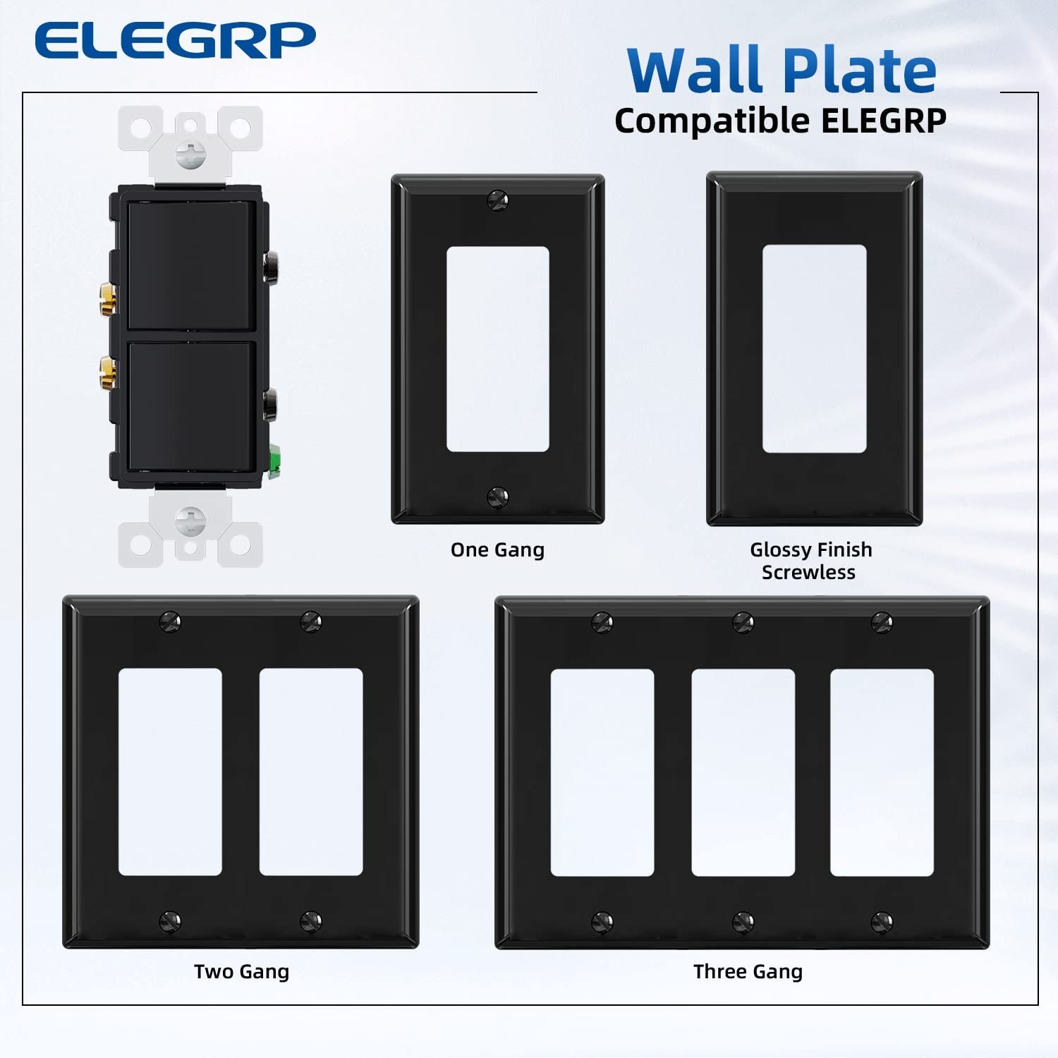 Decorator Double Rocker Light Switch Two Single Pole Electrical Paddle Black