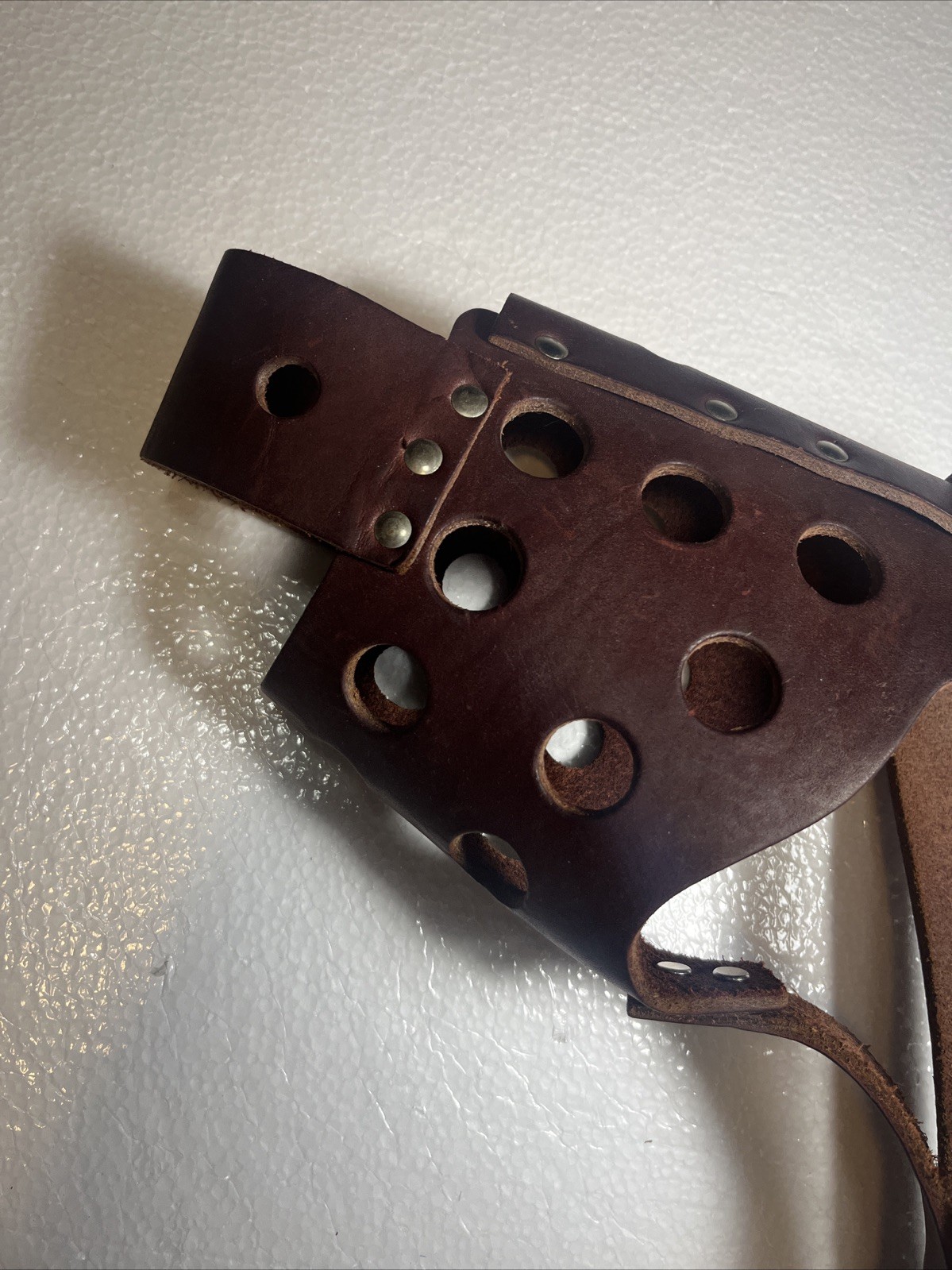 Vintage Adjustable Brown Leather Dog Muzzle, Vented, Lrg Breed Size 5?