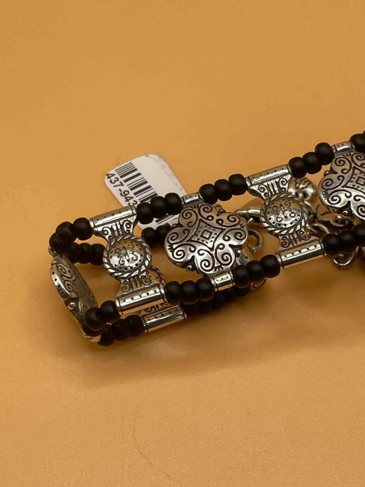 Brighton Leather and Silver Tone Bracelet