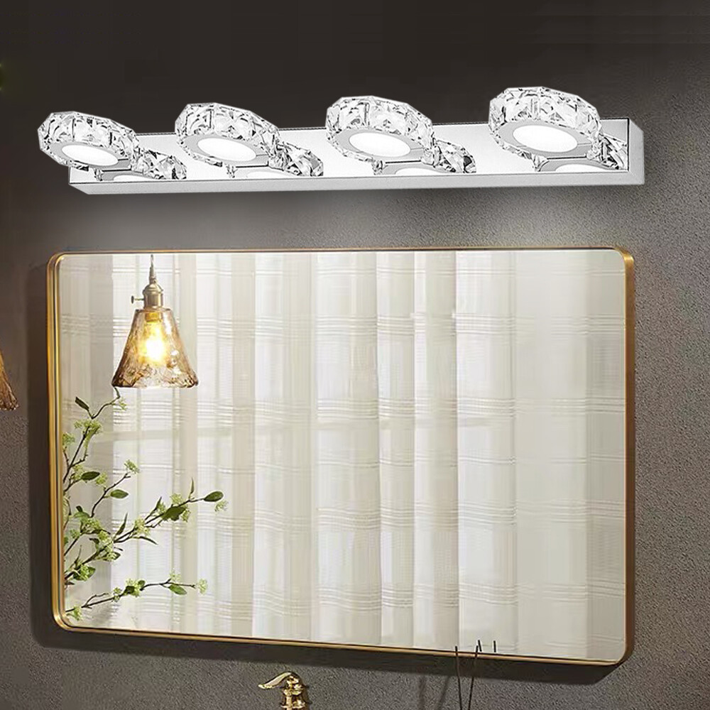 Modern LED Crystal Mirror Light Front Wall Lamp Bathroom Vanity Light Fixture