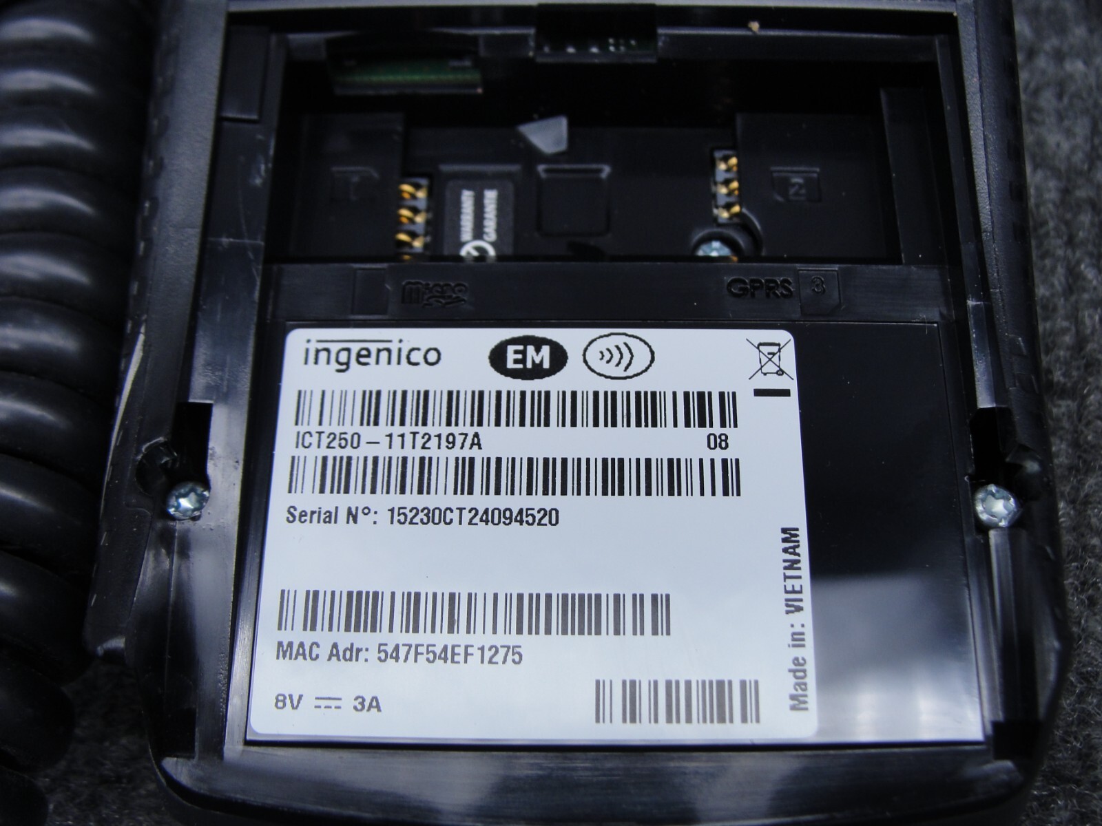Ingenico iCT250 Credit Card Terminal Reader ICT250