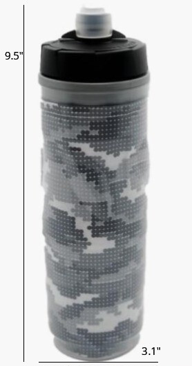 Lumos Double-Layered Reusable Plastic Bike Bottle in Gray Digital Camo