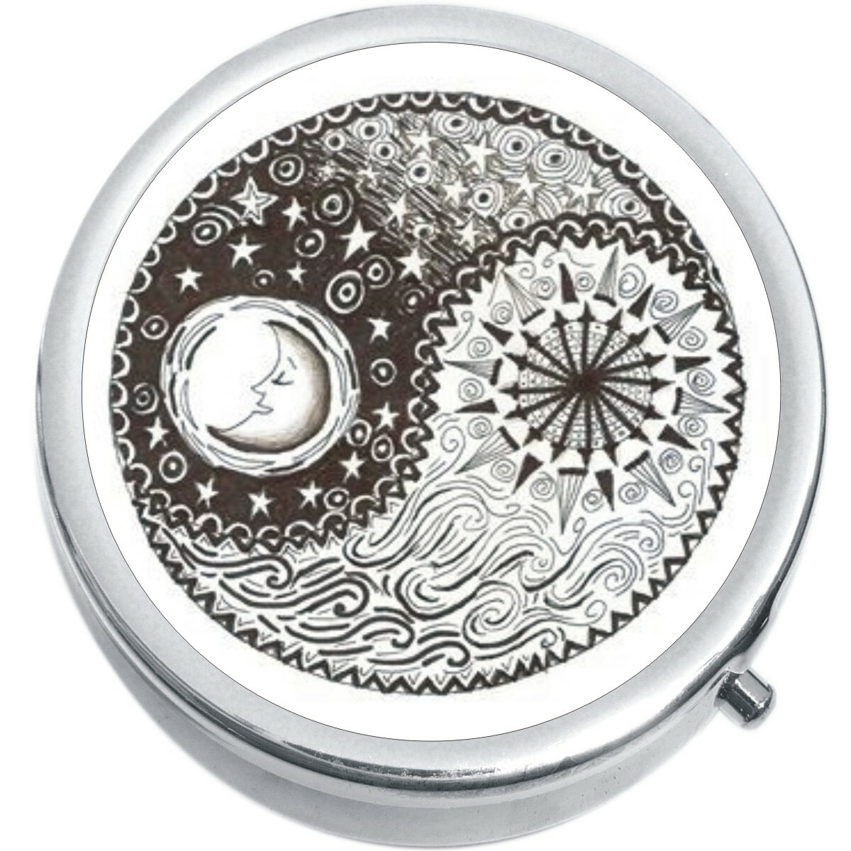 Yin Yang Sun Moon Medicine Vitamin Pill Box