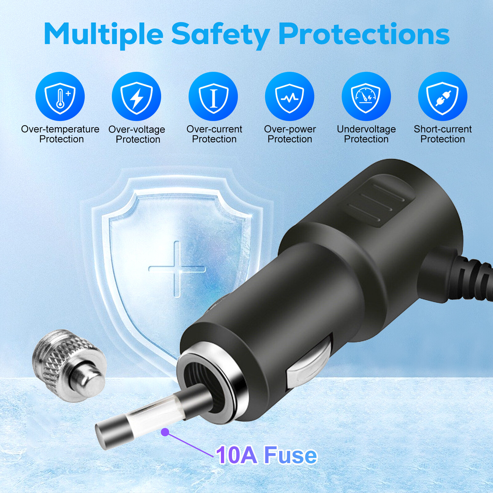 3Way Car Cigarette Lighter Socket Splitter Dual USB PD Charger Power Adapter 12V
