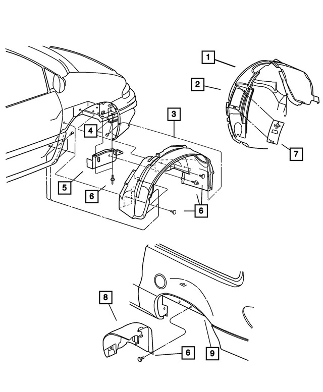 Genuine Mopar Wheelhouse Shield Left 4857429AB