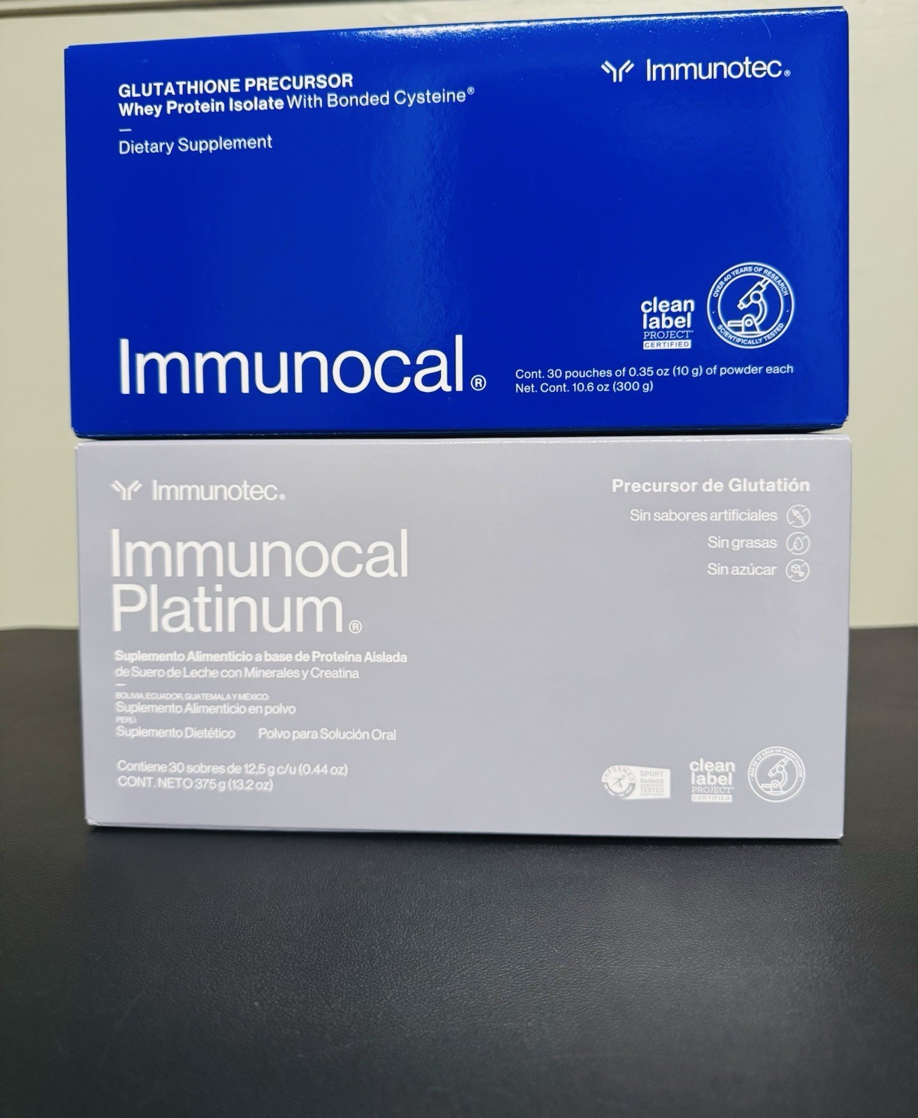 Immunocal Classic 1 ( Blue ) & 1 Platinum : 2 BOXES - 60 Pouches.