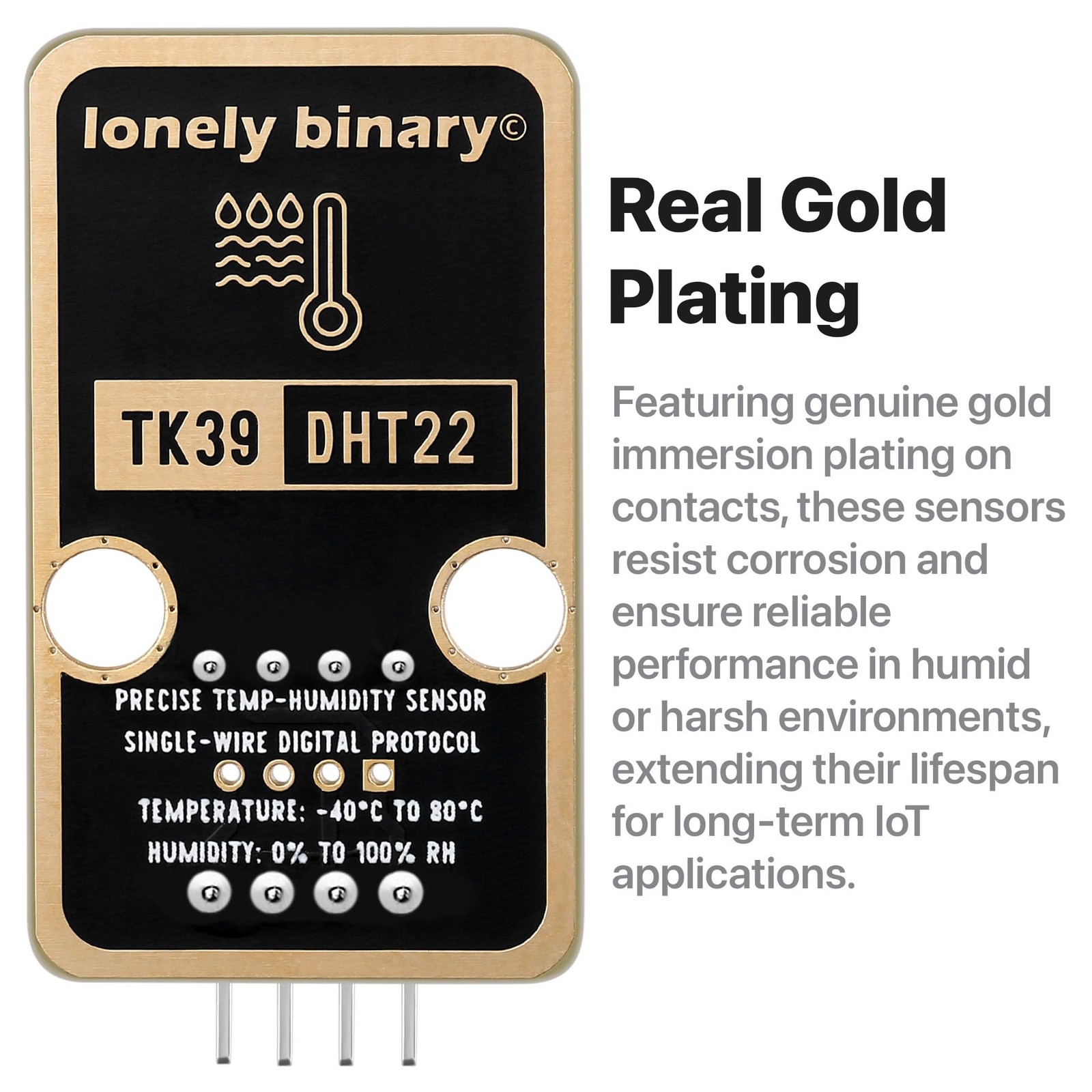6 PCS DHT22 DHT11 Gold Edition Digital Temperature Humidity Sensor ESP32