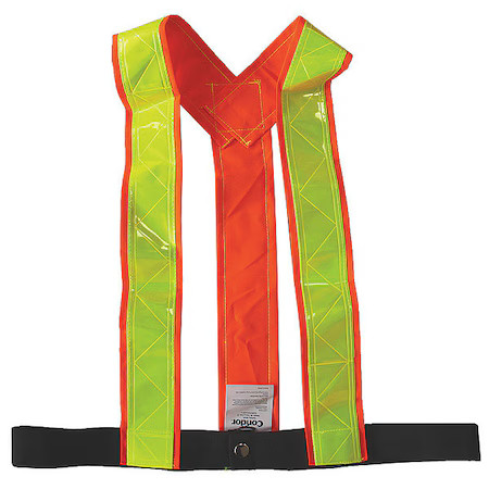 Condor 491R69 Safety Vest, Orange/Red, M, Hook-And-Loop