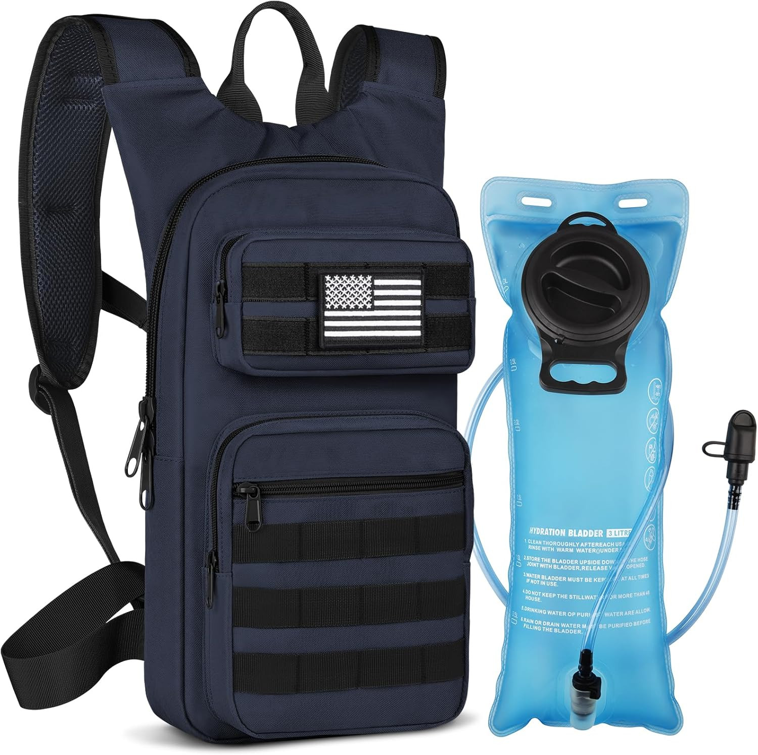 Hydration Backpack with 3L TPU Water Bladder, Tactical Molle Water Backpack NEW