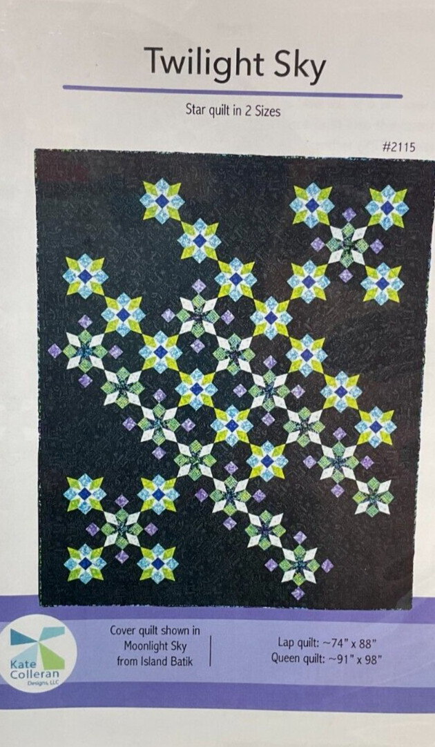KATE COLLERAN DESIGNS #KCD-2115 - TWILIGHT SKY - LAP & QUEEN QUILT