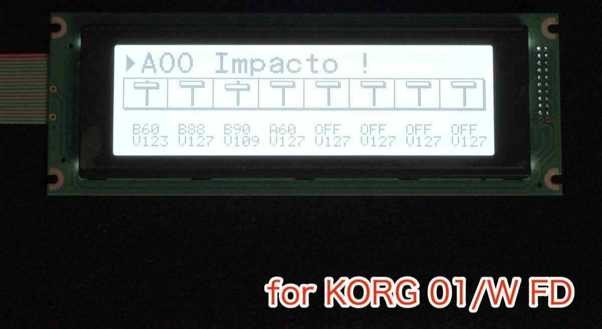 High-brightness white LED-backlit LCD display For Korg 01/W FD