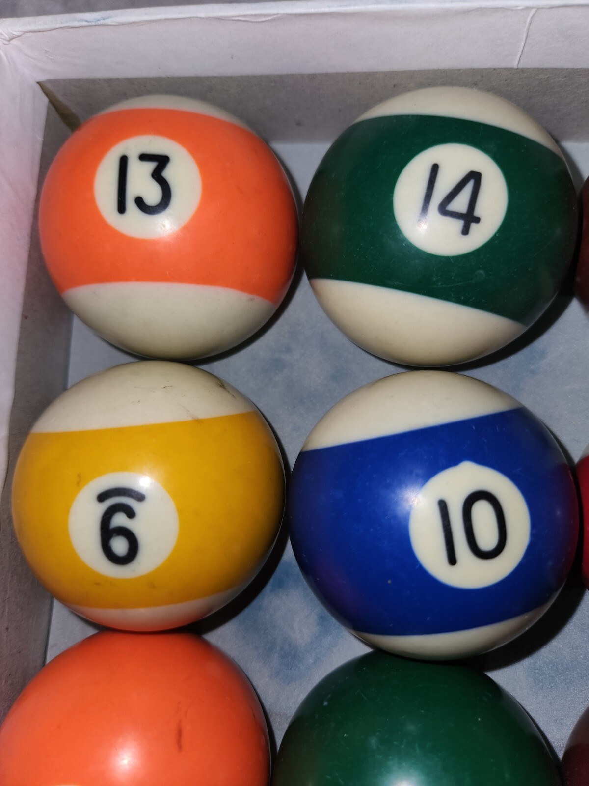 Billiards Lot of 19 Billards Balls, Pool Balls, Triangle, 9 Pieces of Cue Chalk