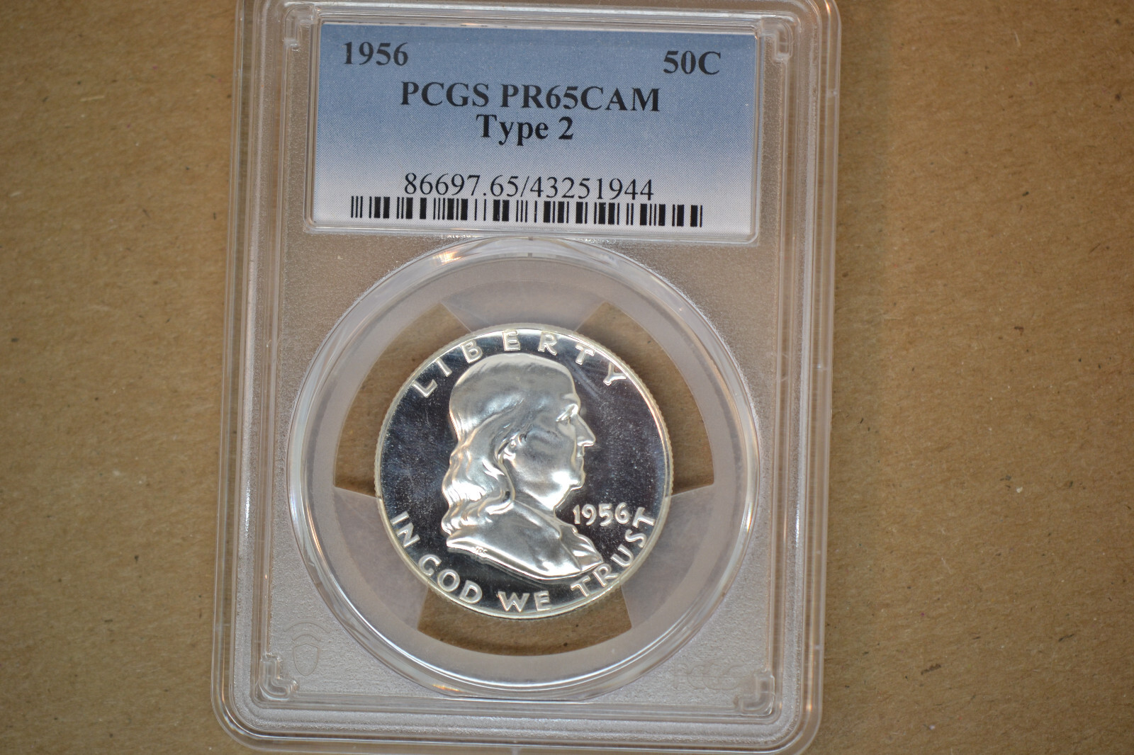 1956 Franklin Half Dollar- Type 2- PCGS PR65CAM.  Gorgeous PQ!!