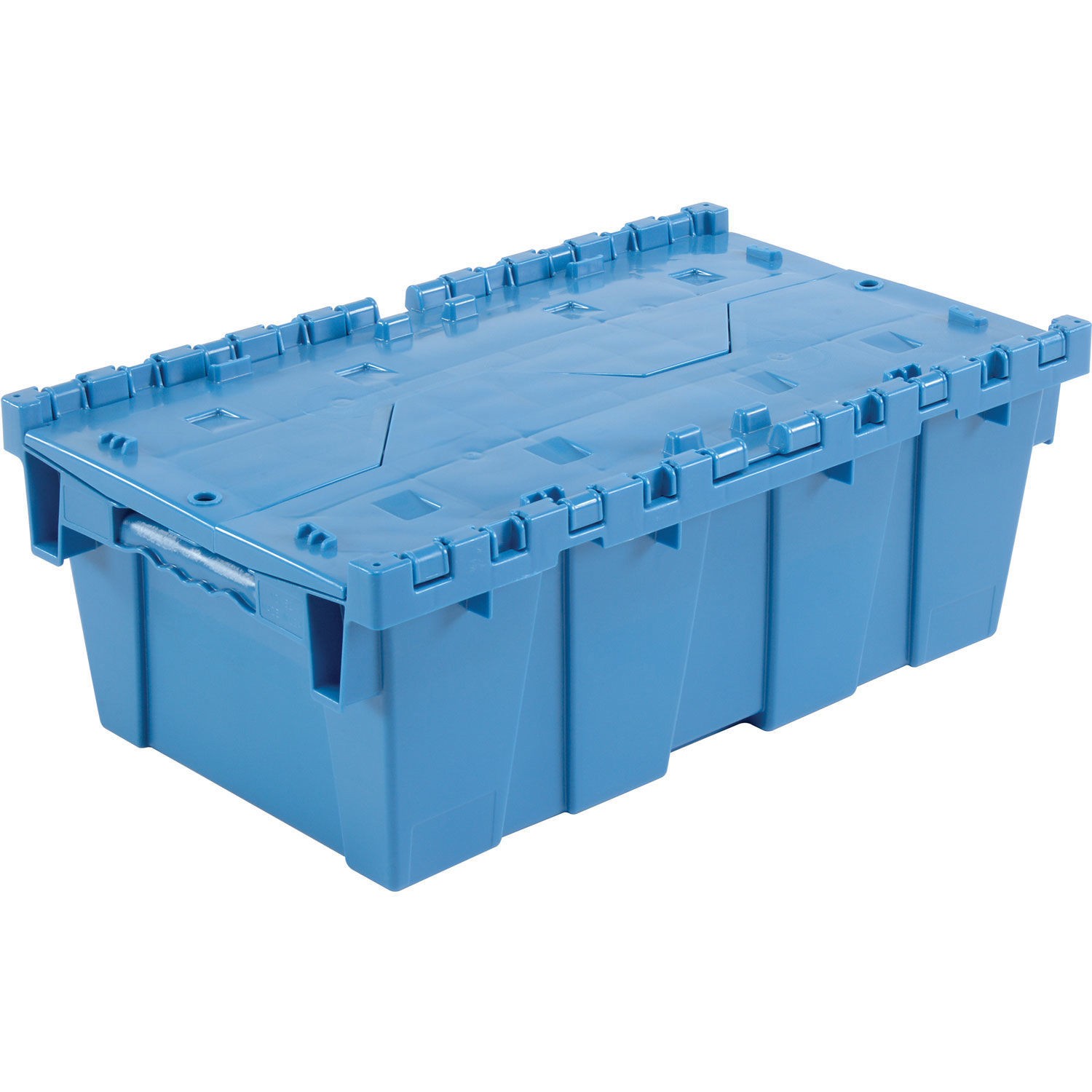 Distribution Container With Hinged Lid 19-5/8x11-7/8x7 Blue
