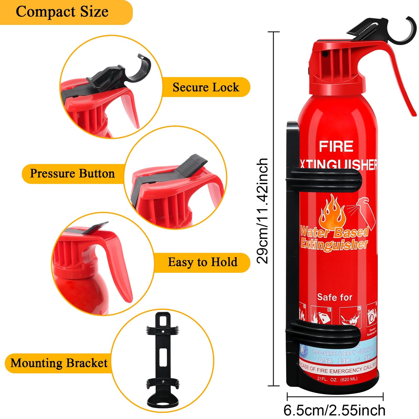 Fire Extinguisher for Home with Mount, 2 Pack Upgraded 8-in-1 Portable Fire E...