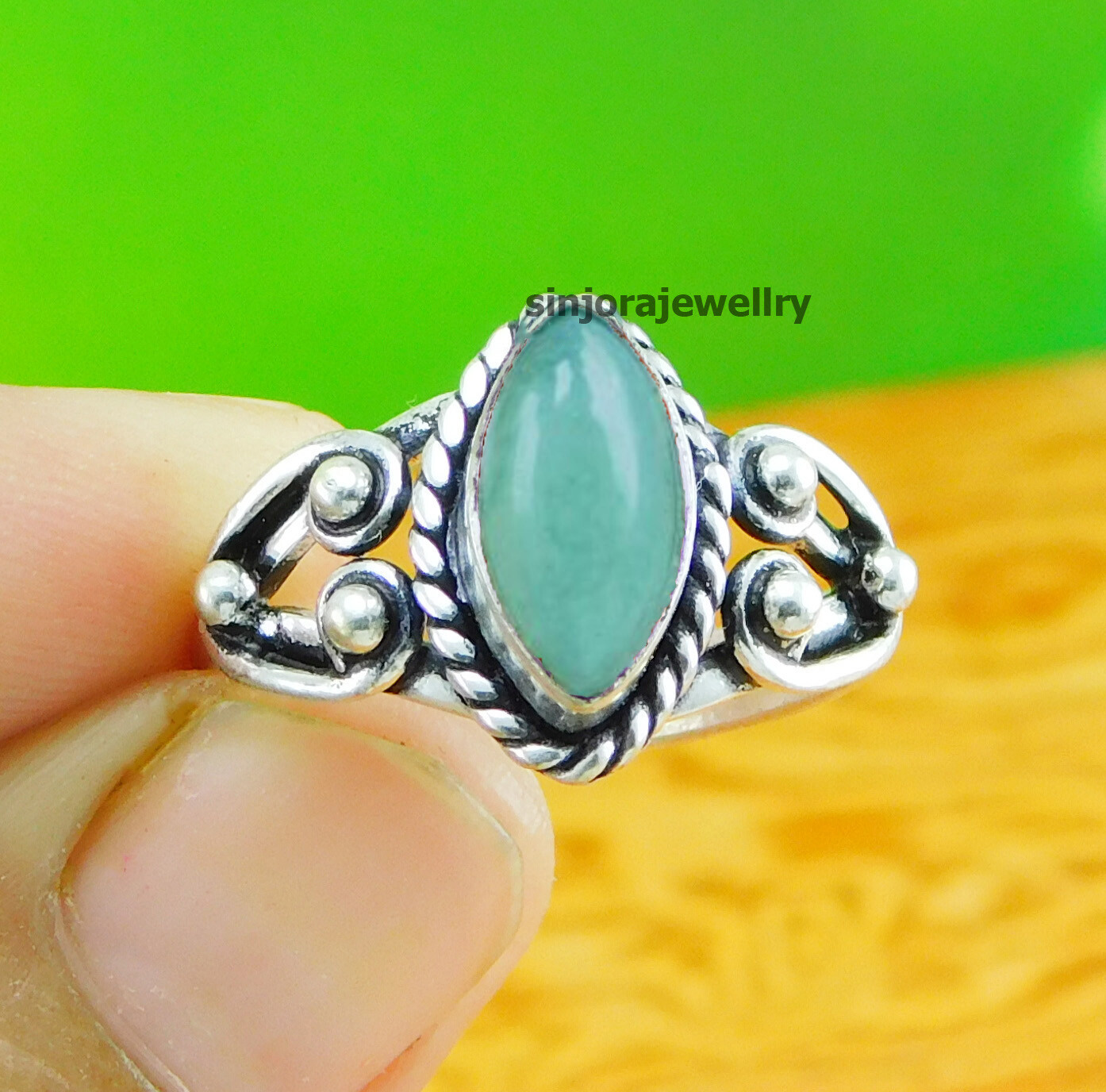 Green Jade Gemstone 925 sterling silver handmade Gift Ring US size 5 to 10