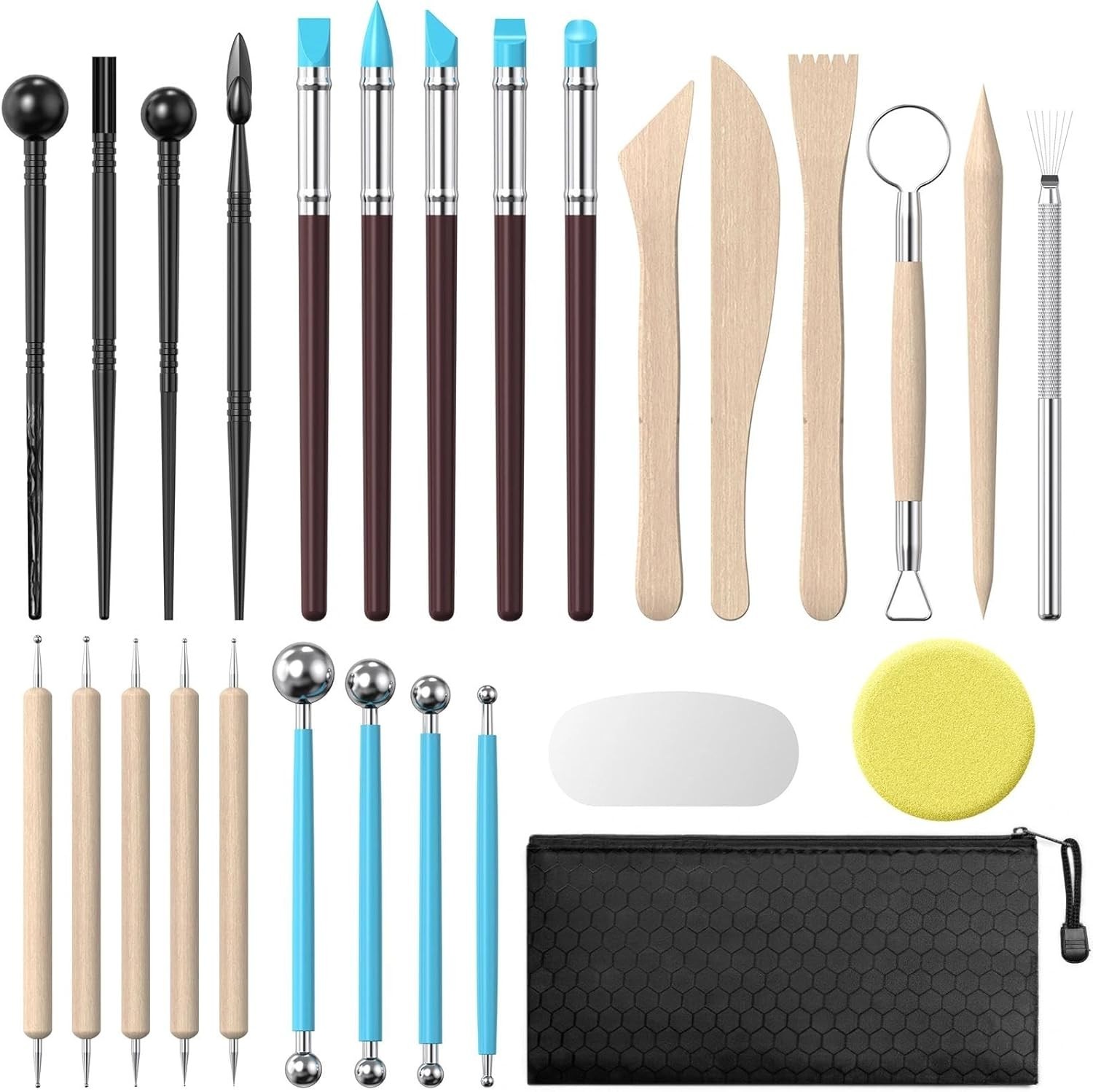27 PCS Clay Sculpting Tools Kit Pottery Modeling Carving Set for Beginners