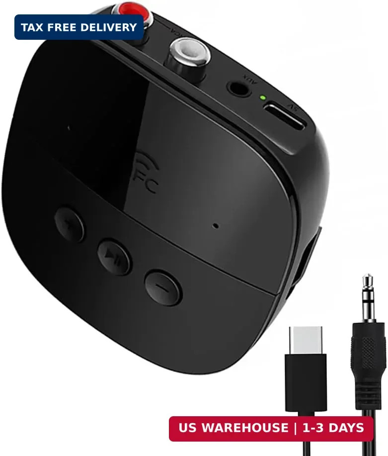 eppfun Bluetooth 5.2 Receiver,Bluetooth Audio Adapter with NFC, USB, TF Card Slo
