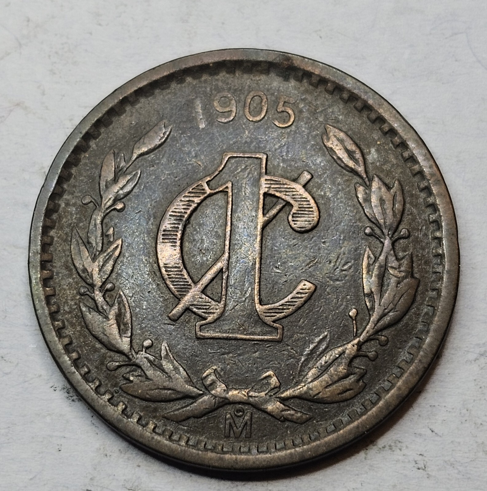 MÉXICO KM400.2 5 Centavos 1905 MoM Low Mintage 344K