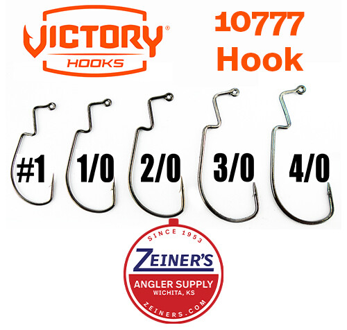 Victory Hooks 10777 Size 1 – 100 count Weedless Midwest Finesse Mold 3537/3539