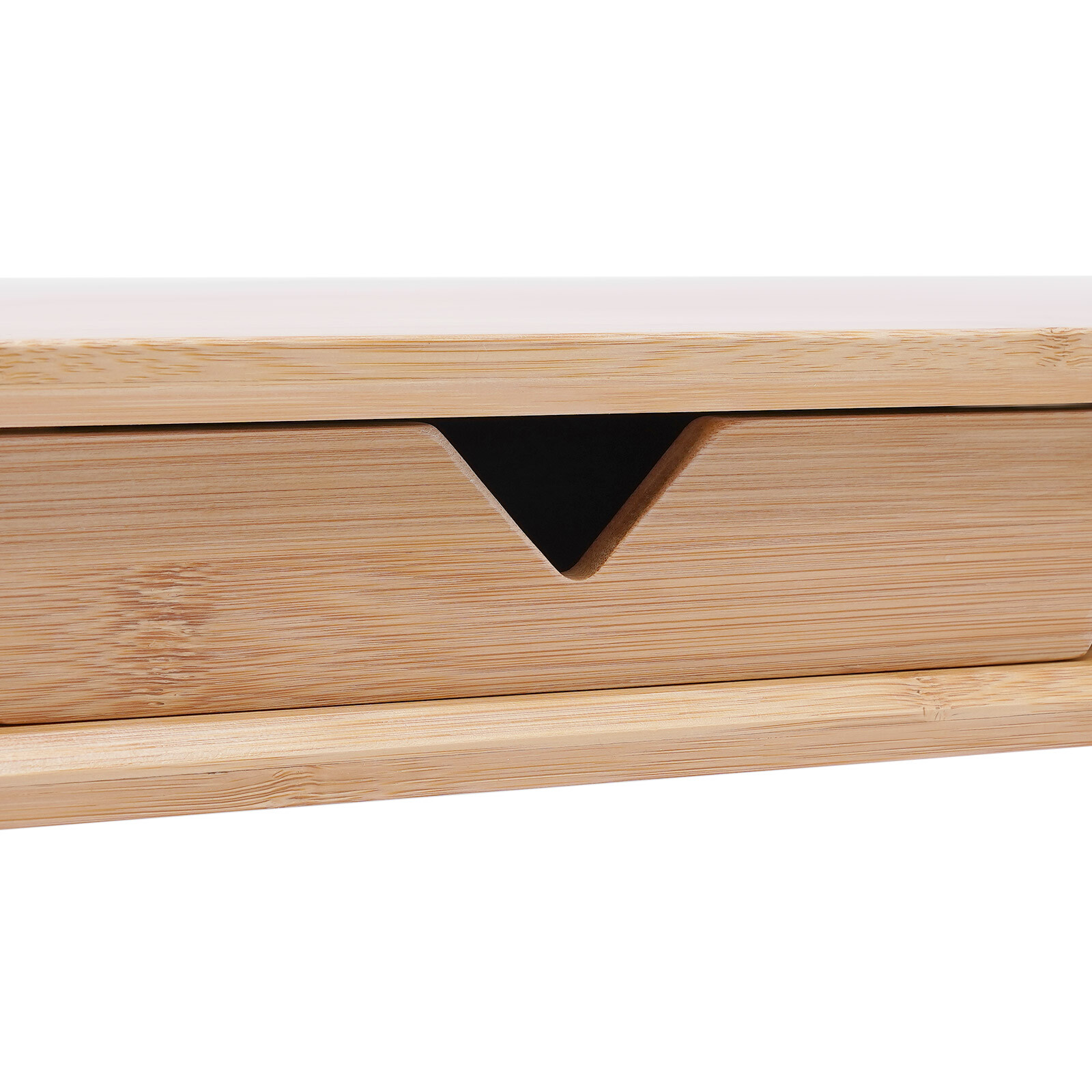 24" Bamboo Monitor Stand & Back Baffle Drawer Desktop Stand Riser 4.5" Height