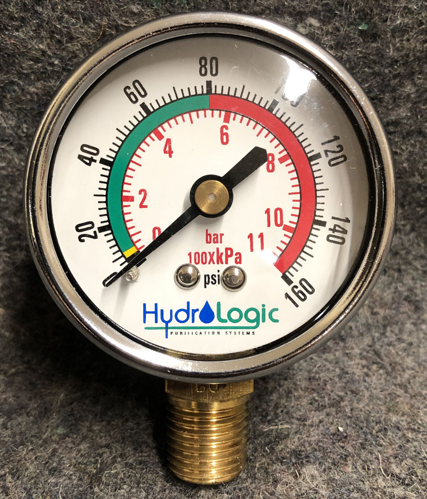 New Hydro Pressure Gauge 2"0/160 PSI/BAR 1/4"NPTLM