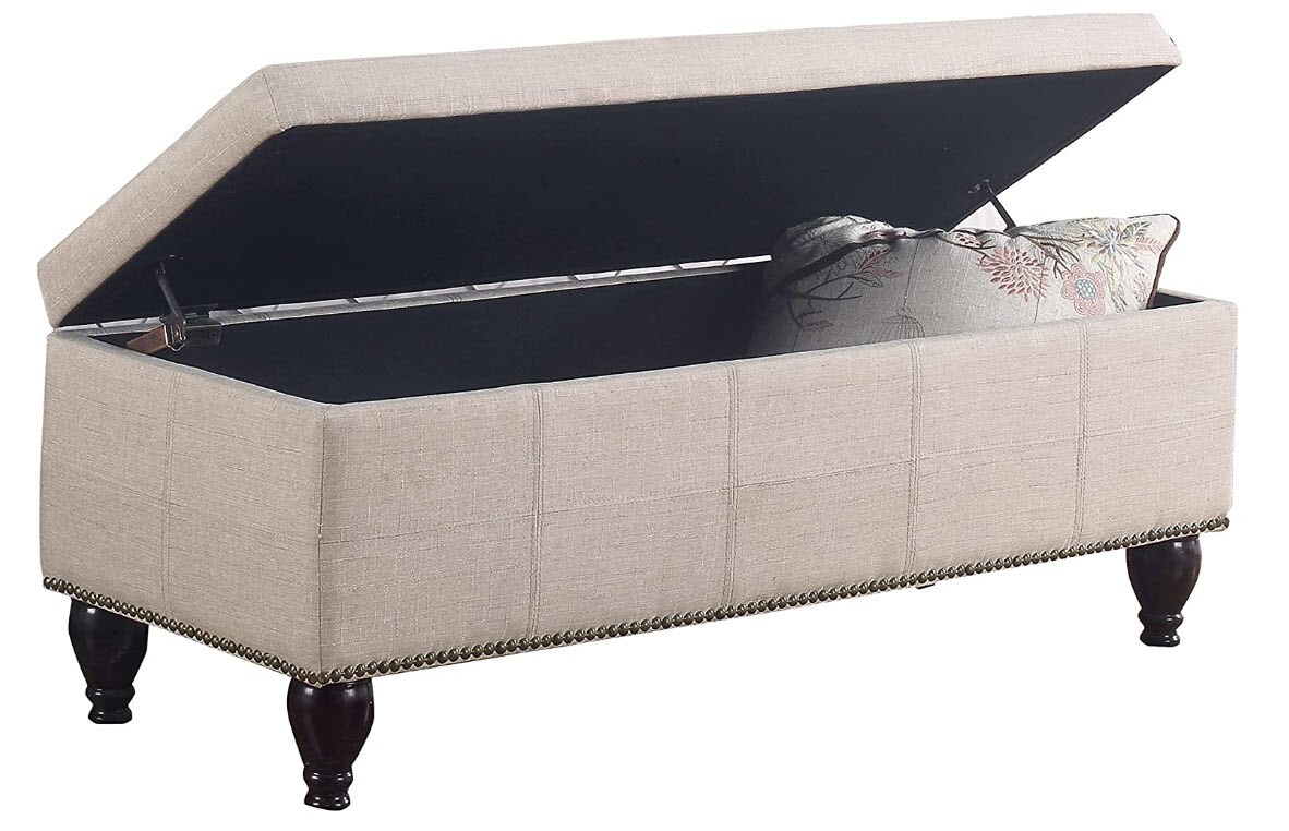 Rosevera Berta Upholstered Tufted Top Nailhead Rectangular Bench