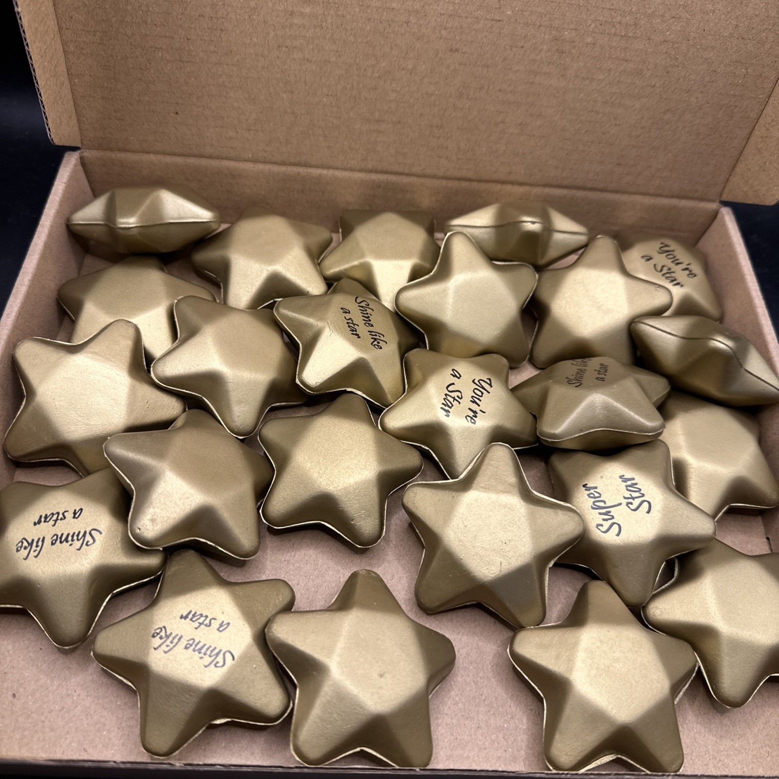 24 Pieces 2 Inch Star Stress Balls Gold Mini Foam Ball Star Stress Toys Bulk