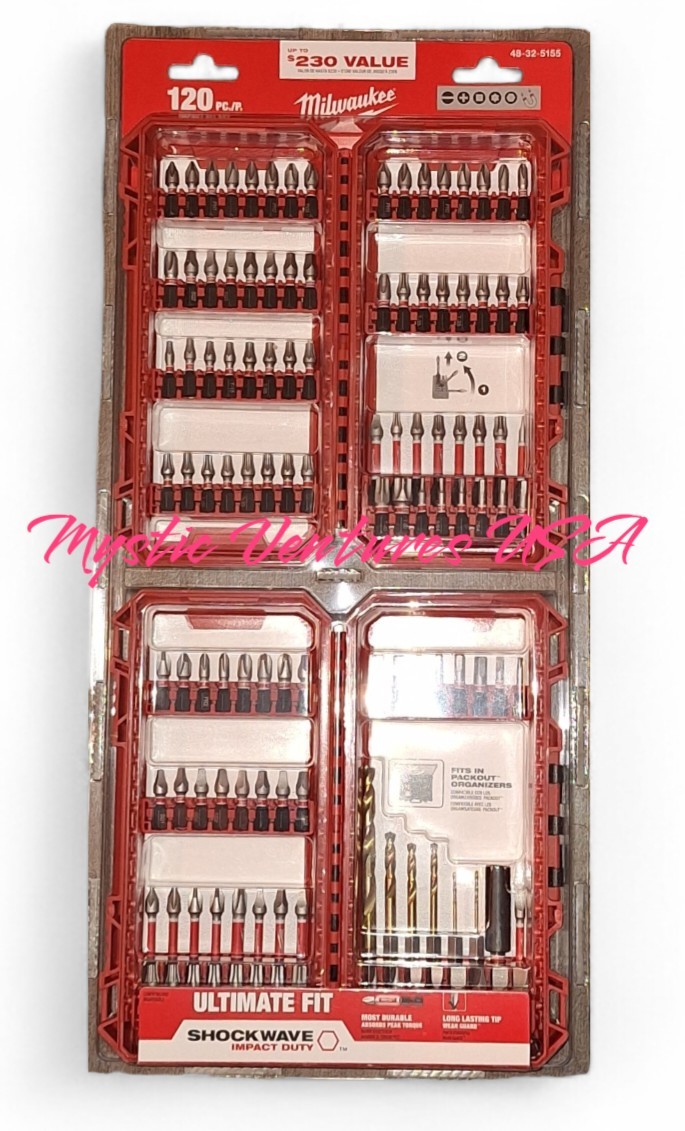 Milwaukee SHOCKWAVE 120pcs Impact Bit Set Hex Torx Titanium PACKOUT System $230+