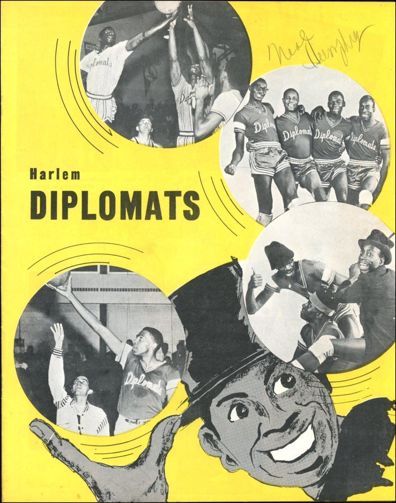Harlem Diplomats Basketball - 1969 Program, Autographed by Neal Humphrey!
