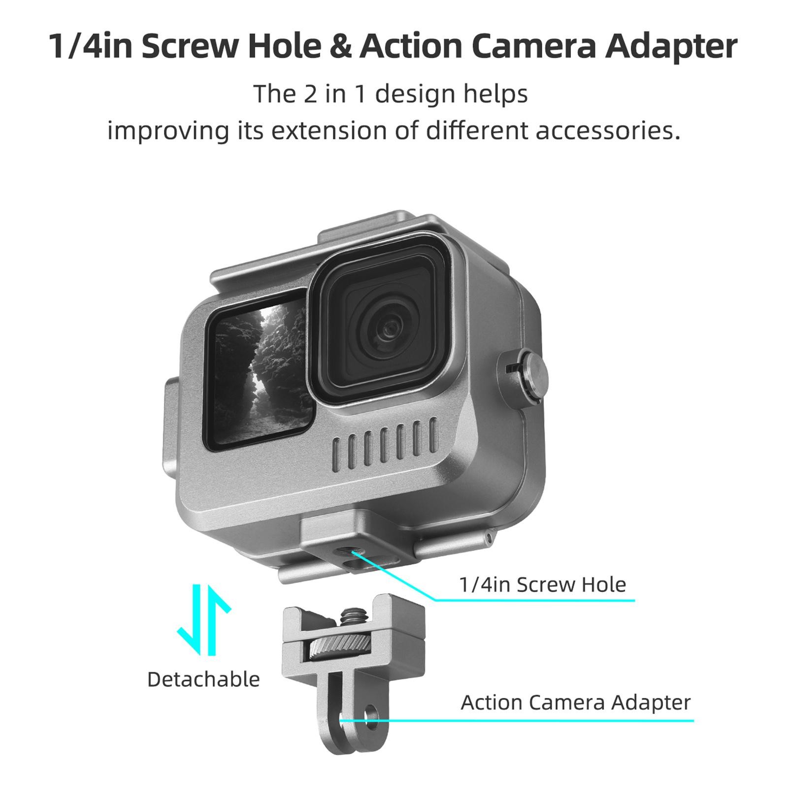 Metal Cage Hero Protective Frame Interface Expansion For GoPro 11/10/9 Camera