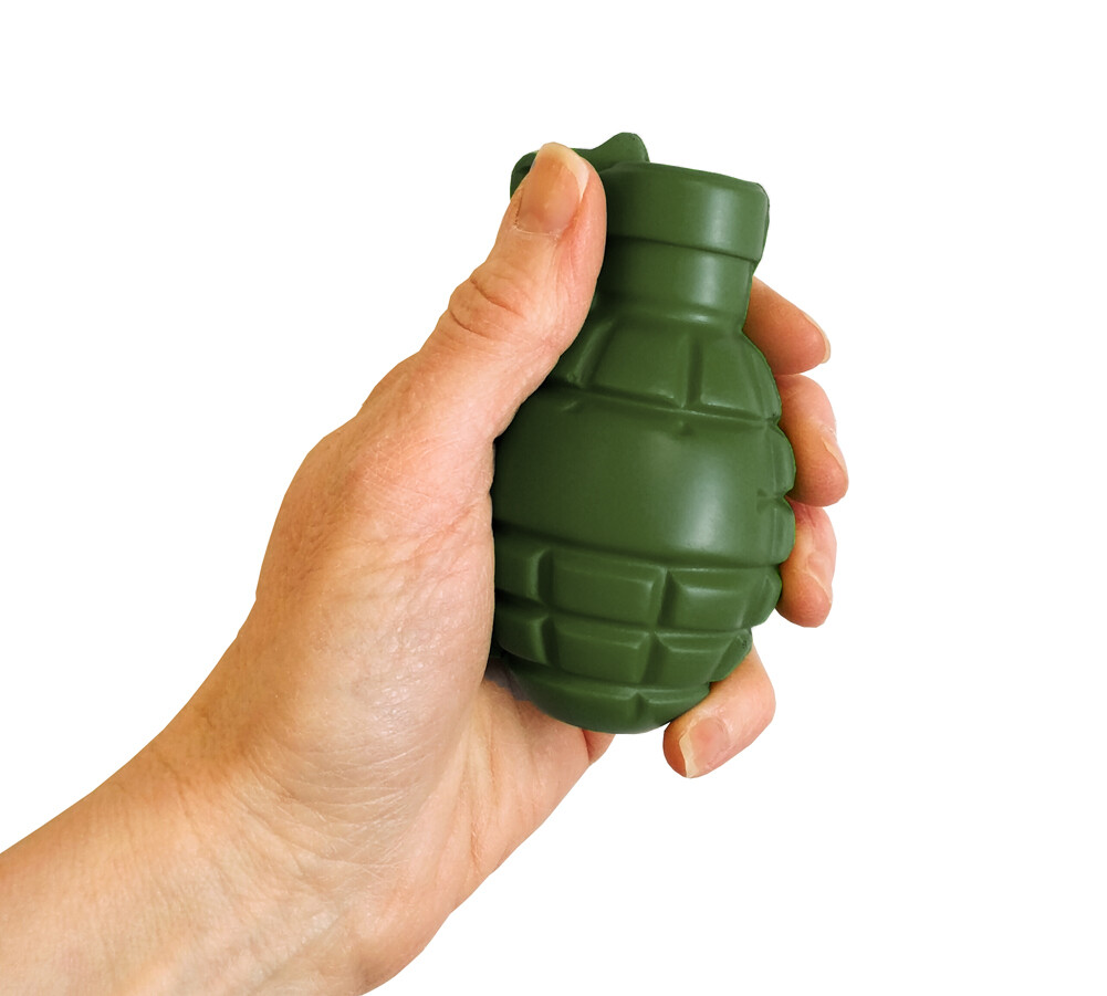 Stress Relief Squeezable Foam Green Grenade