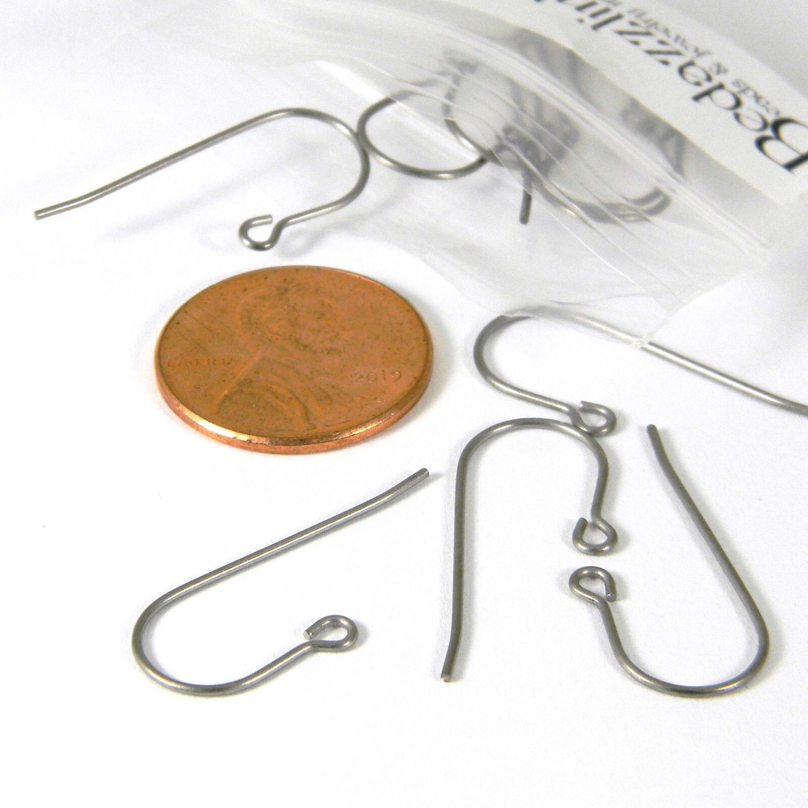 10 Silver Nickel Free Titanium French Hook Earring Findings with Open Loop Ring