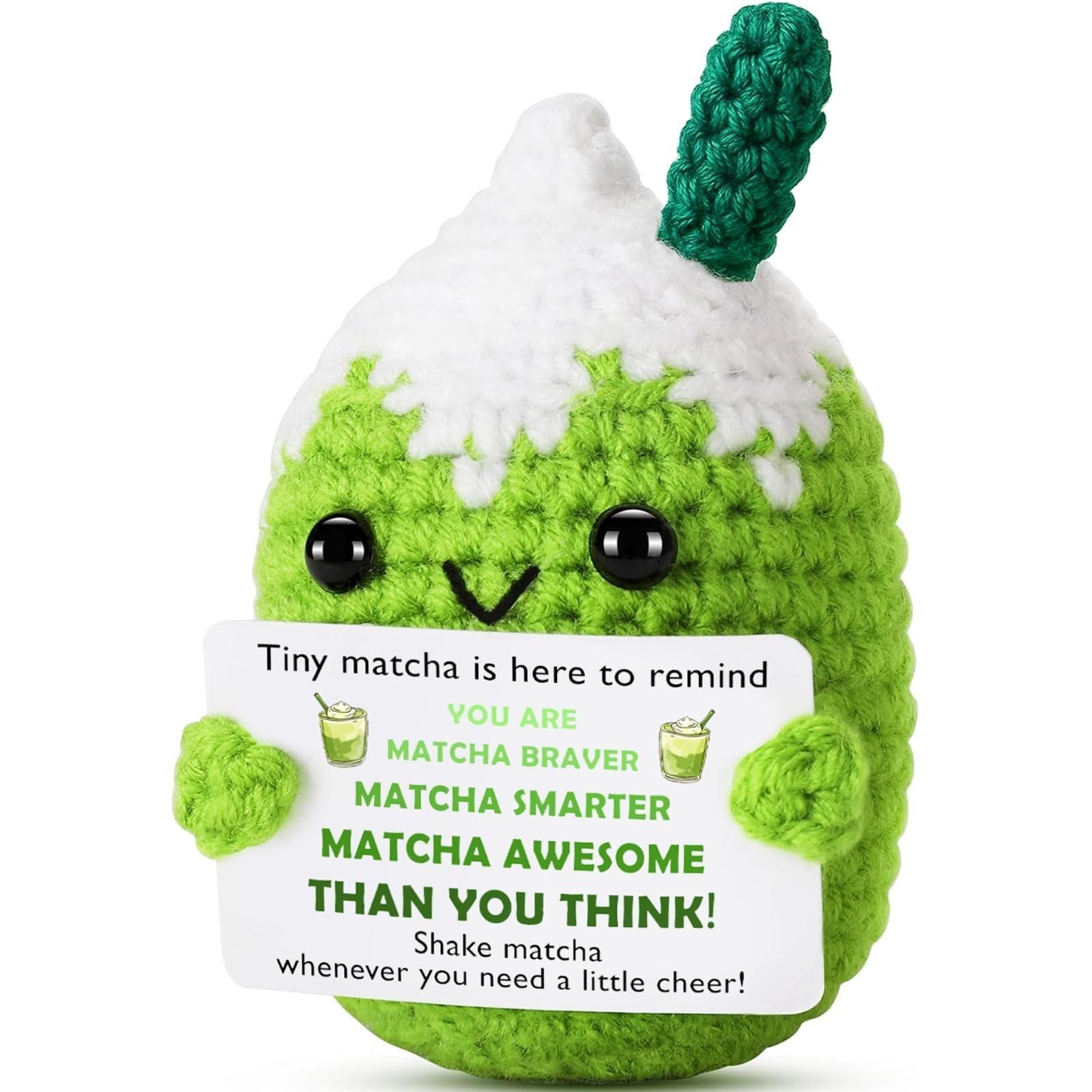 Easter Basket Stuffers Decorations, Handmade Affirmations Crochet Matcha Gift...