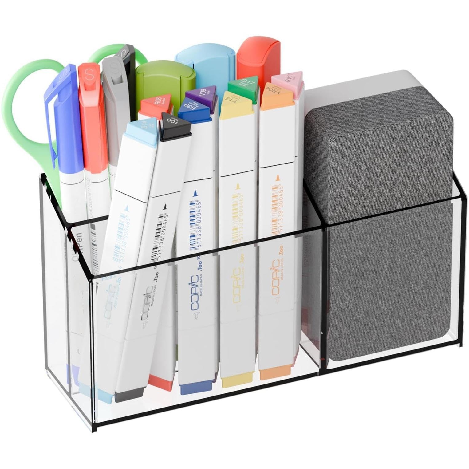 Yieach Clear Magnetic Dry Erase Marker Holder for Whiteboard,Non Slip Magnet ...