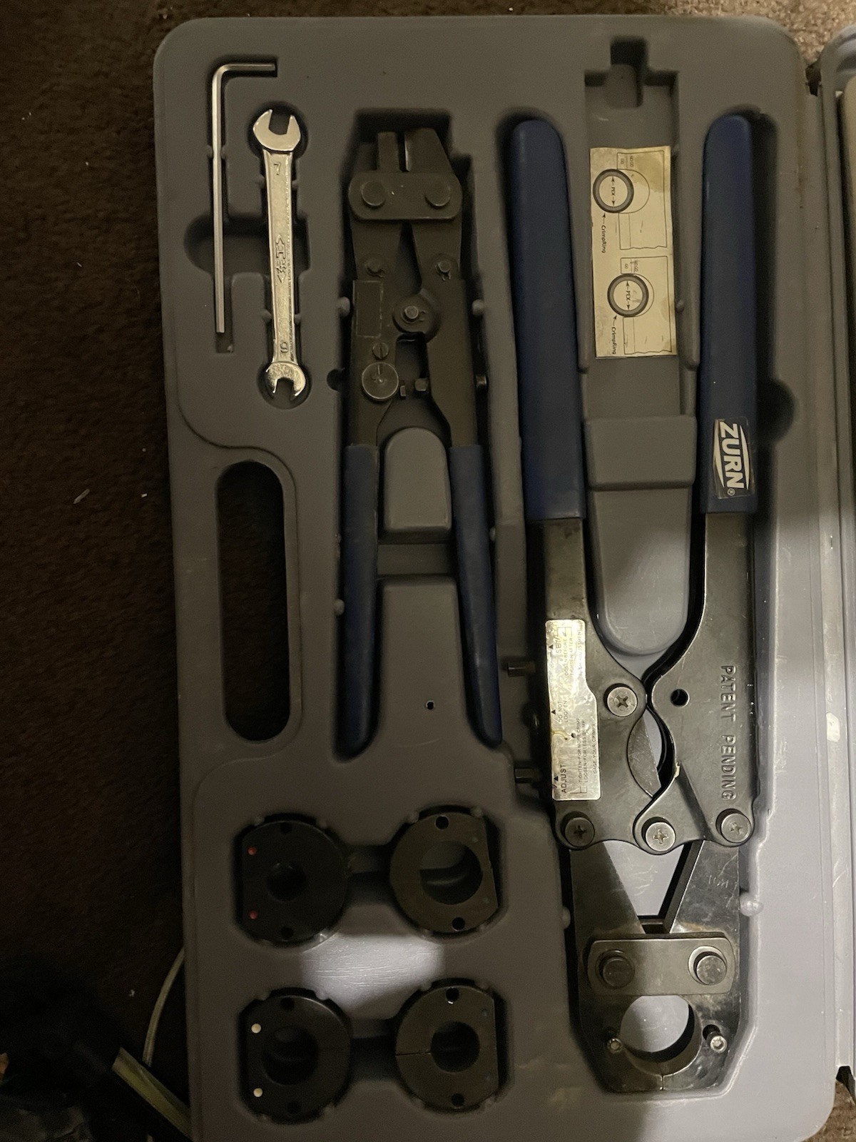 PEX CRIMP TOOL, 1,322 LB, 0.375 IN MIN COMPATIBLE WIRE SIZE, ½ IN/¾ IN/⅜ IN/⅝ IN